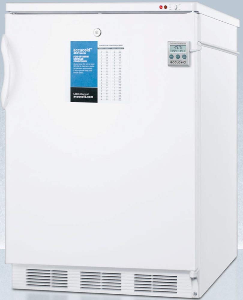 Summit Appliance Vt65Ml7Plus2 24 Wide All-Freezer For Freestanding Use With A Manual Defrost, Buffered Temperature Probe, Nist