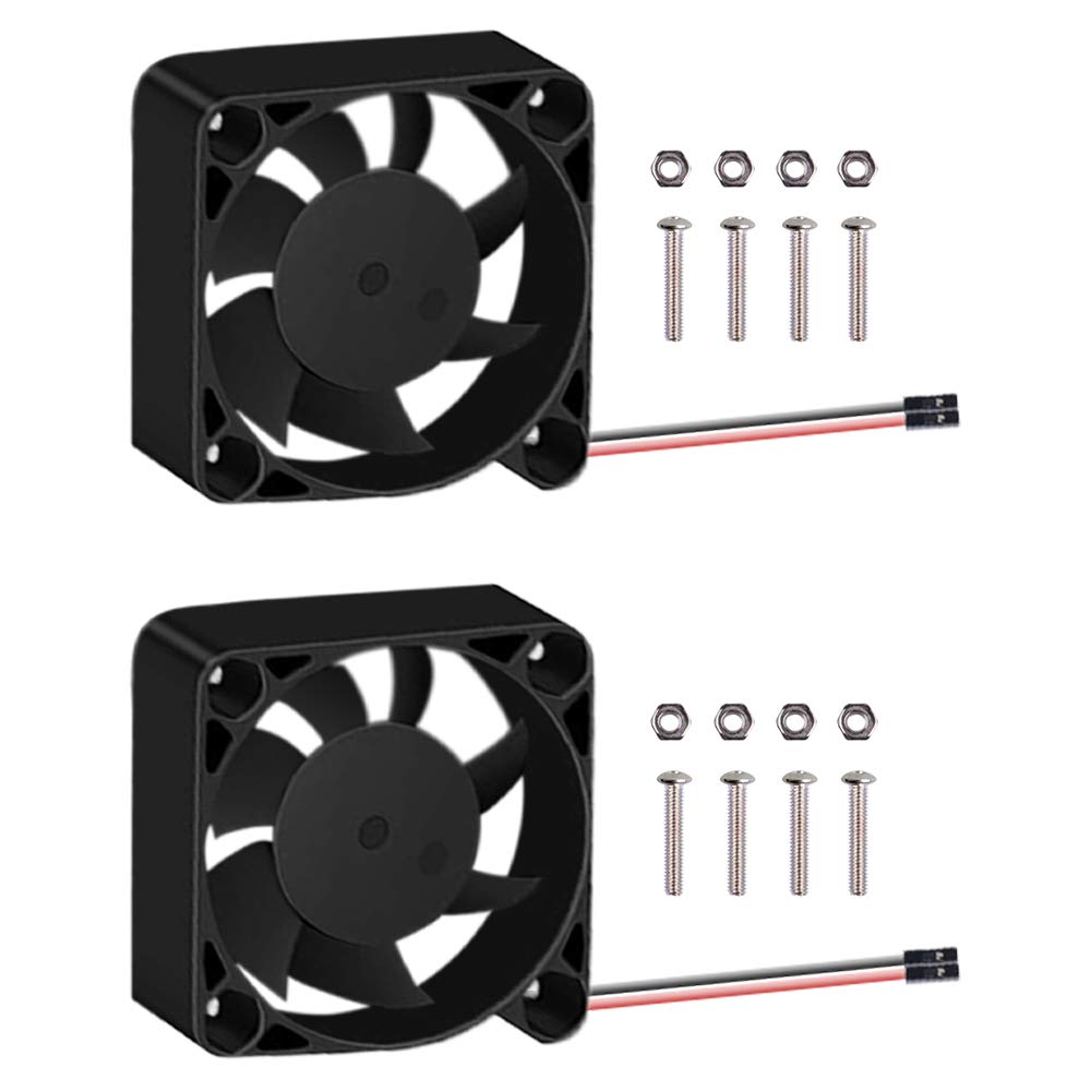 GeeekPi 2pcs Quiet Fan for Raspberry Pi 4, Pi Cooling Fan 40x40x10mm 4010 Fan DC 5V 3.3V Brushless CPU Cooling Fan Cooler Radiat