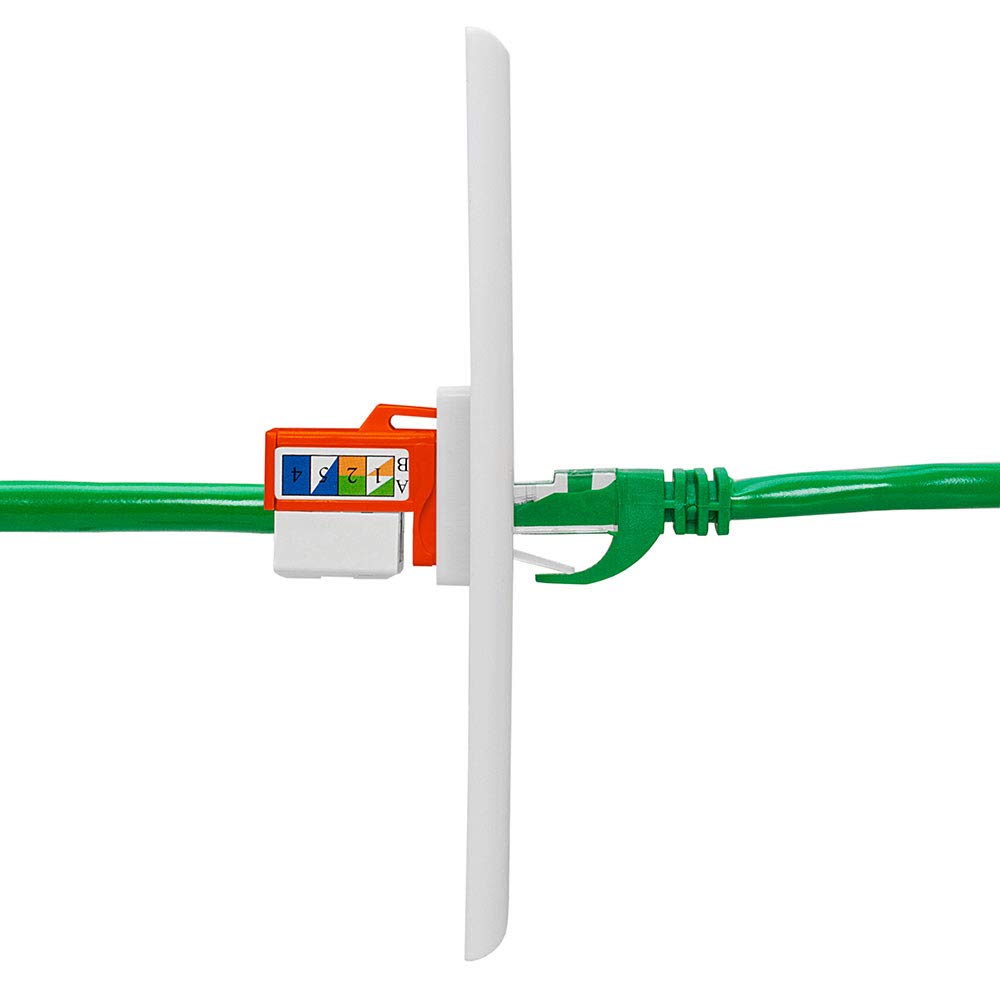 Cmple   Cat6 Punch Down Keystone Insert Jack Adapter Rj45 Cat6 Punch Down Network Female Keystone Connector For Modems Desktops