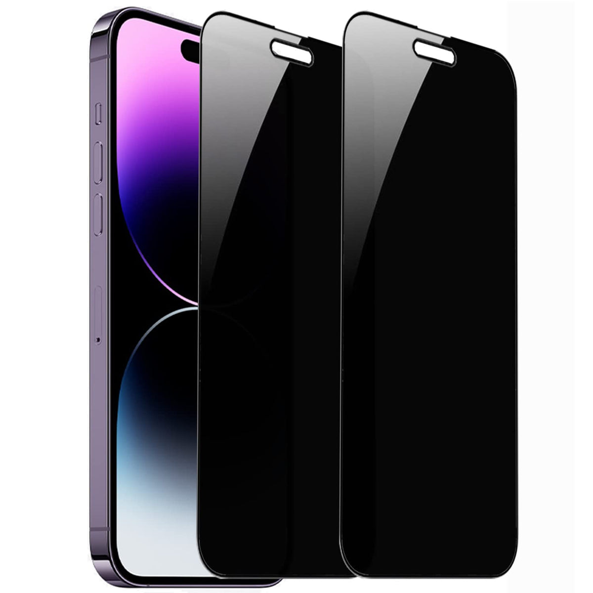 Bwedxez 2 Pack 360 Degree Privacy Tempered Glass Suit For Iphone 14 Pro Anti Spy 4 Directions Screen Protector Film 4 Sides Anti