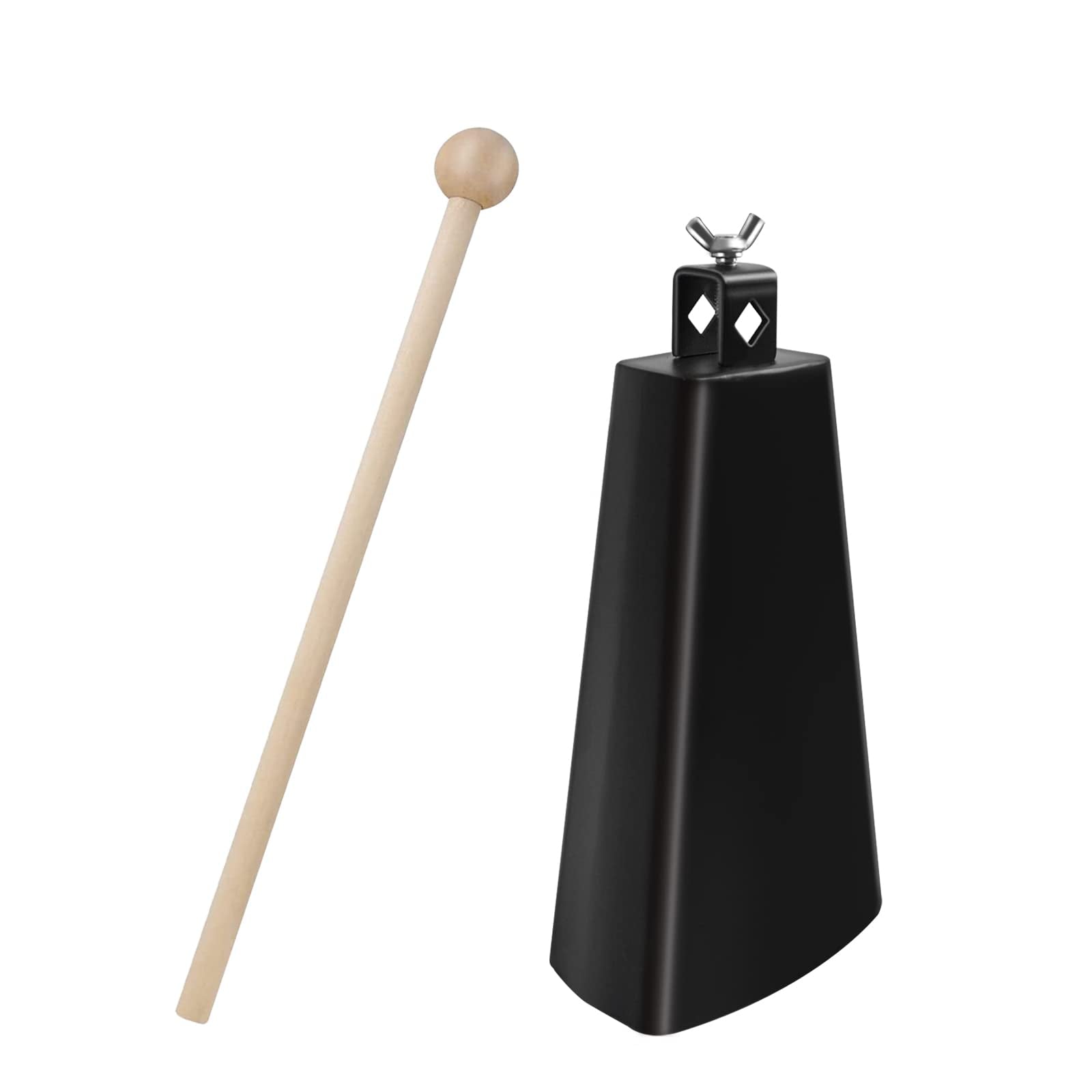 Soulmate Cowbell 7 Inch Metal Steel Cow Bells Instrument Noise Makers Cowbell Hand Percussion Cow Bell With Handle Stick For Dru