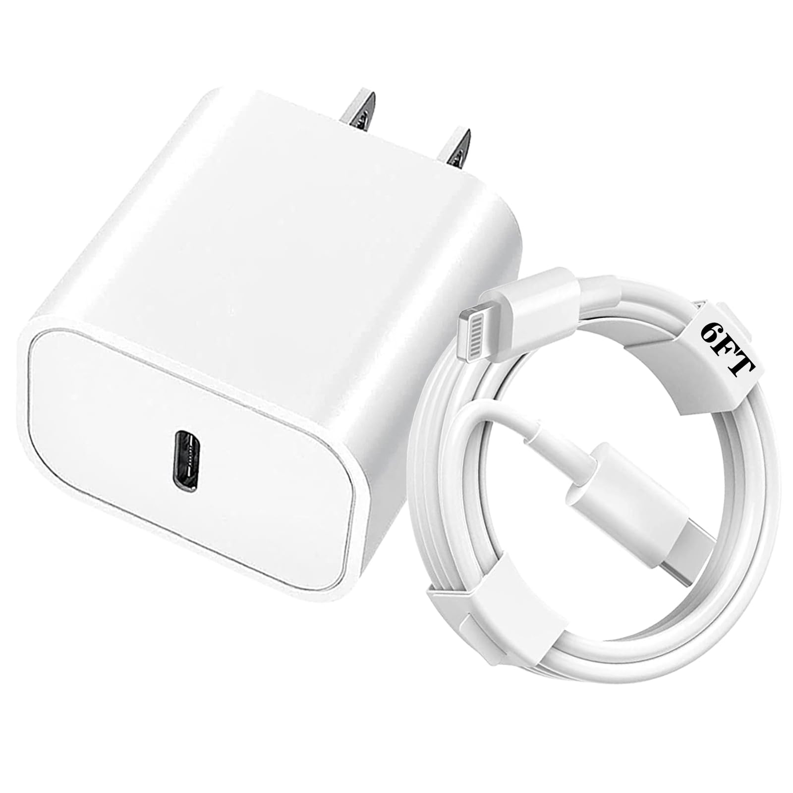 Iphone Fast Charger,Iphone Charger Fast Charging 20W Pd Fast Charger Type C Power Wall Charger Block With Apple Mfi Certified 6F