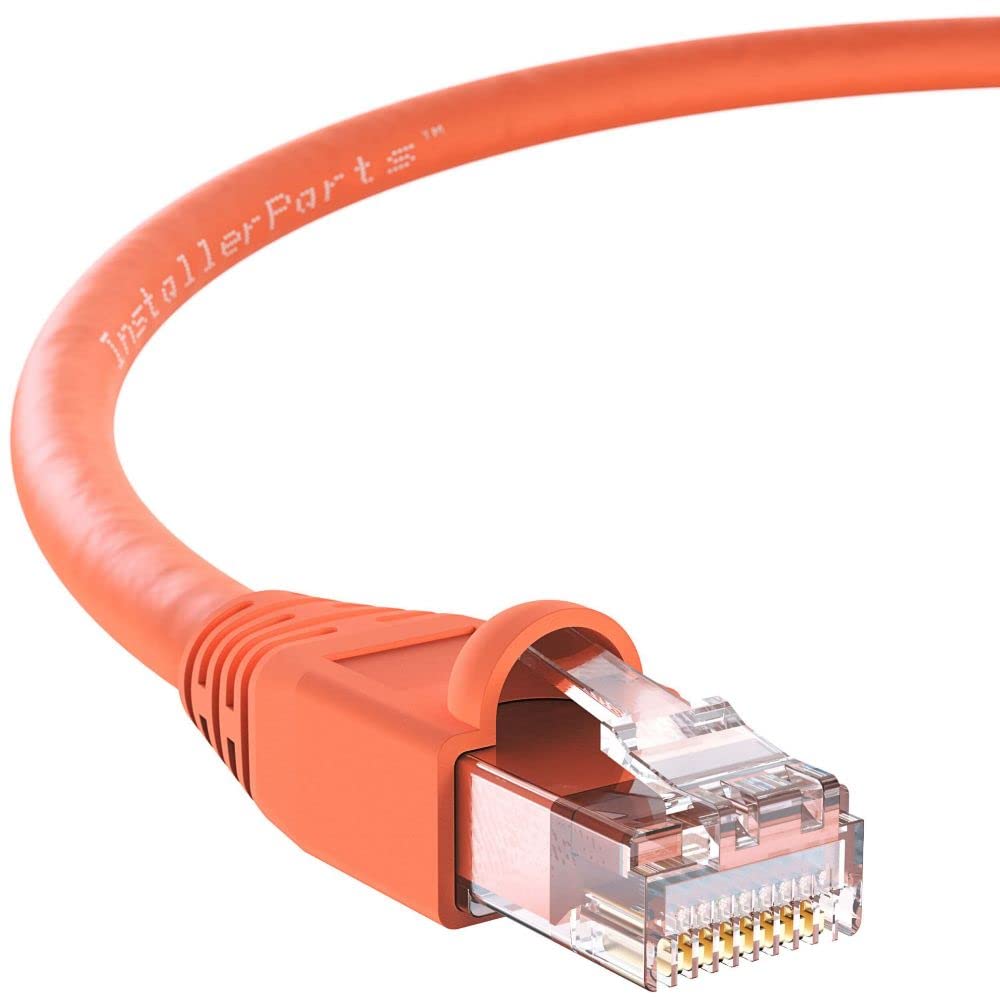 Installerparts Ethernet Cable Cat6A Cable Utp Booted 5 Ft   Orange   Professional Series   10Gigabit/Sec Network/High Speed Inte