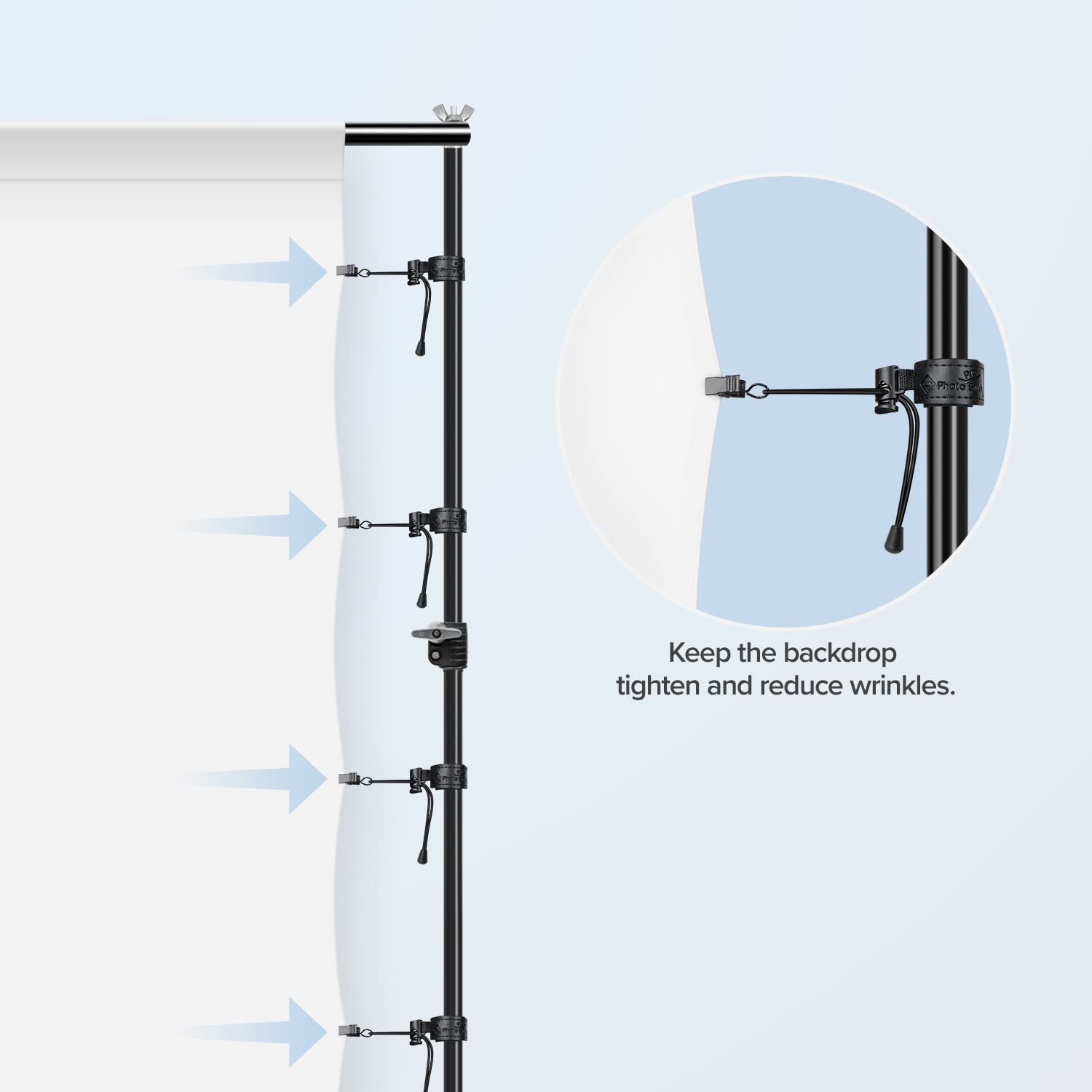 Julius Studio 6 X 9 Ft. (72 X 108 Inch) Pure White Backdrop Screen, 100% Pure Seamless Background, High Density 150 Gsm Fabric With Elastic String Clips For Photo Video Streaming Studio, Jsag103