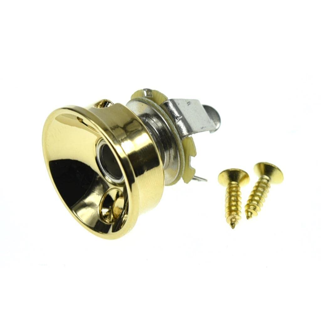 Dopro Gold Electric Guitar Jackplate Metric Brass Electrosocket Jack Plate With Gold Brass Mono Output Jack And Screws Fits Impo