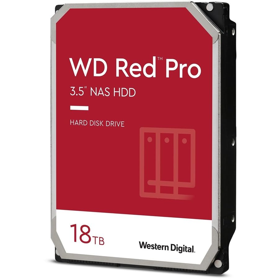 Western Digital 18Tb Wd Red Pro Nas Internal Hard Drive Hdd - 7200 Rpm, Sata 6 Gb/S, Cmr, 512 Mb Cache, 3.5 - Wd181Kfgx