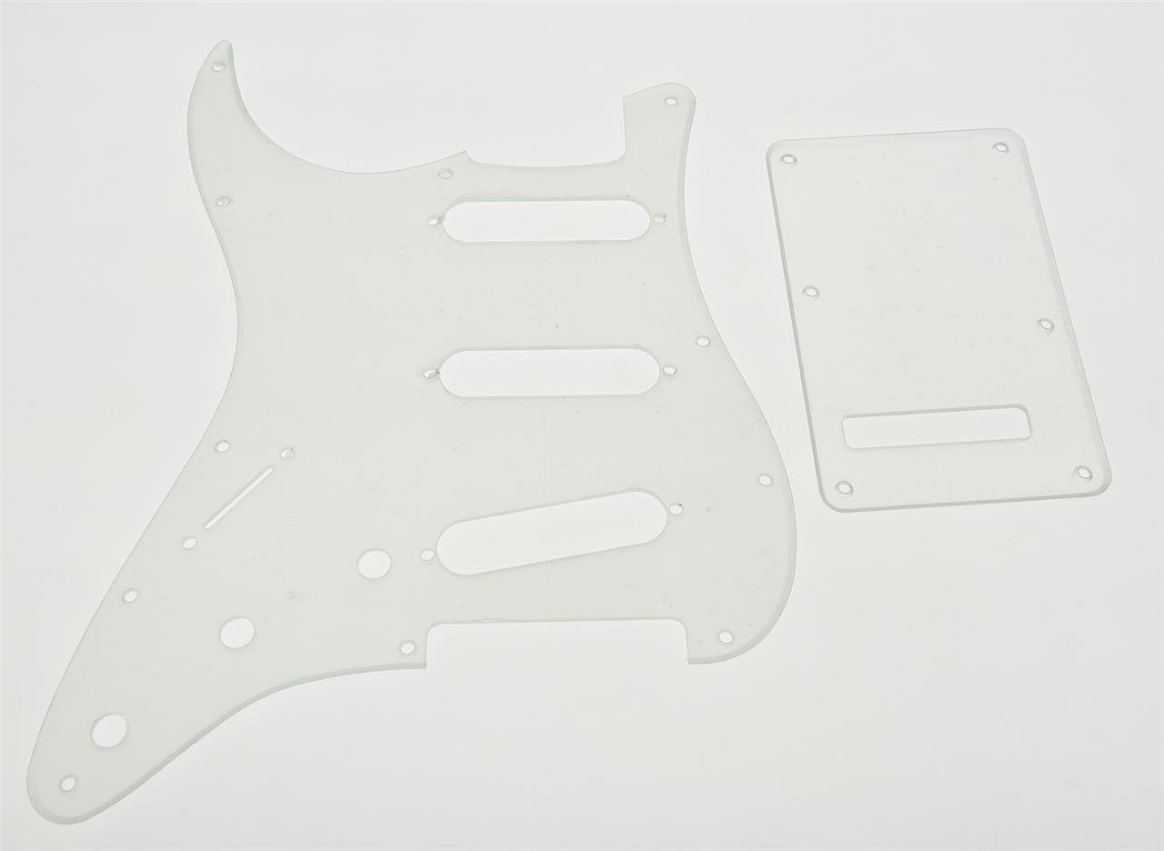 Kaish 11 Hole St/Strat Style Pickguard Sss Pick Guard With St Back Plate Tremolo Trem Cover For Usa/Mexico Stratocaster/Strat Cl