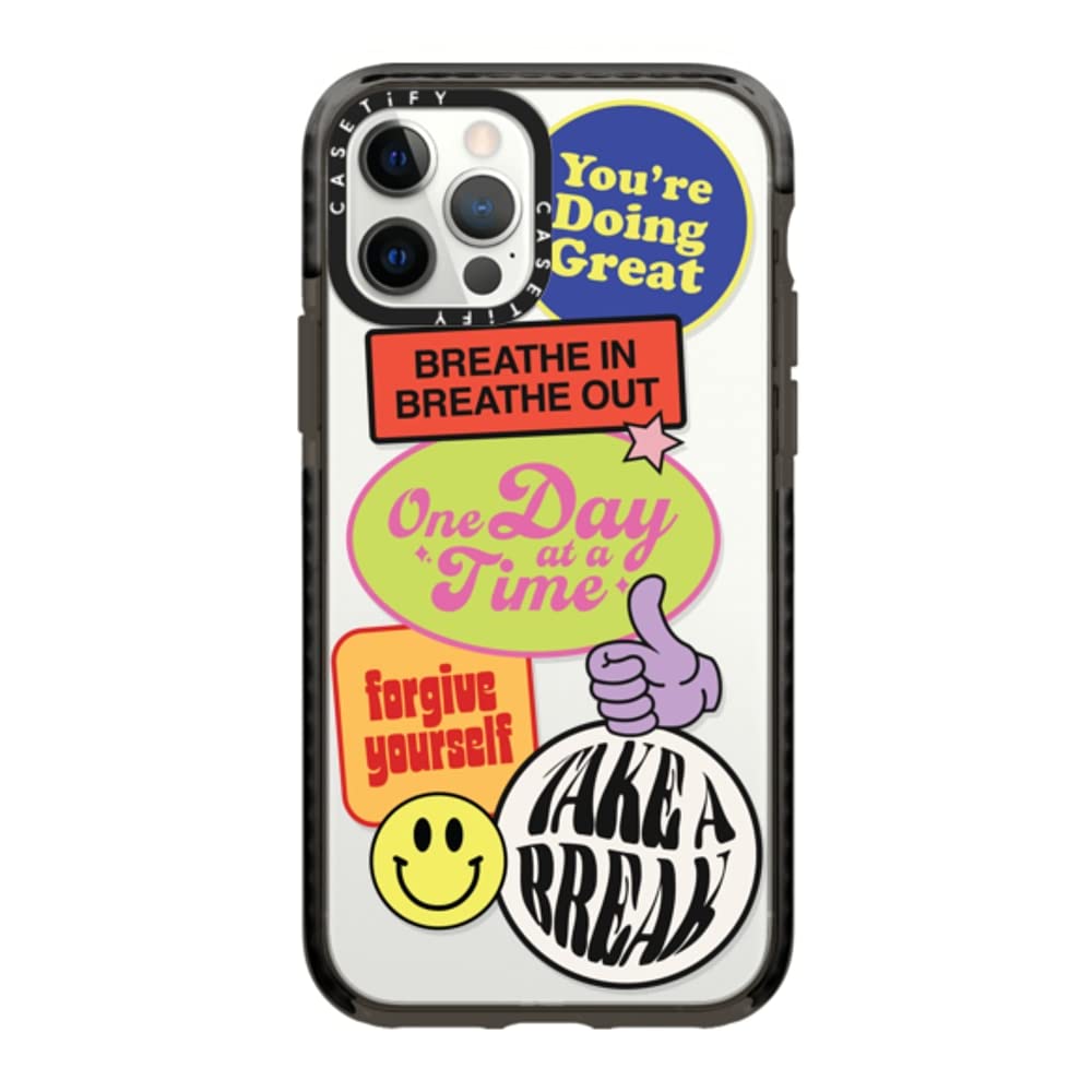 Casetify Impact Case For Iphone 12/ Iphone 12 Pro   Doing Great   Clear Black