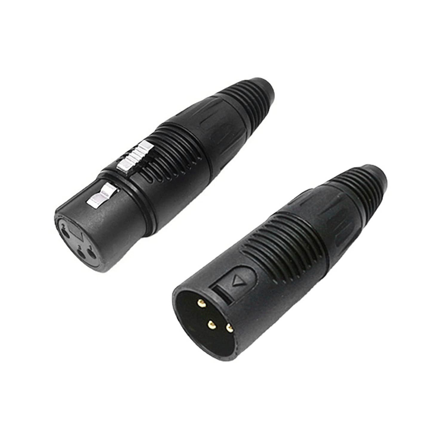 Zyamy 4 Pairs Xlr 3 Pin Male/Female Audio Microphone Connector, Black Shell