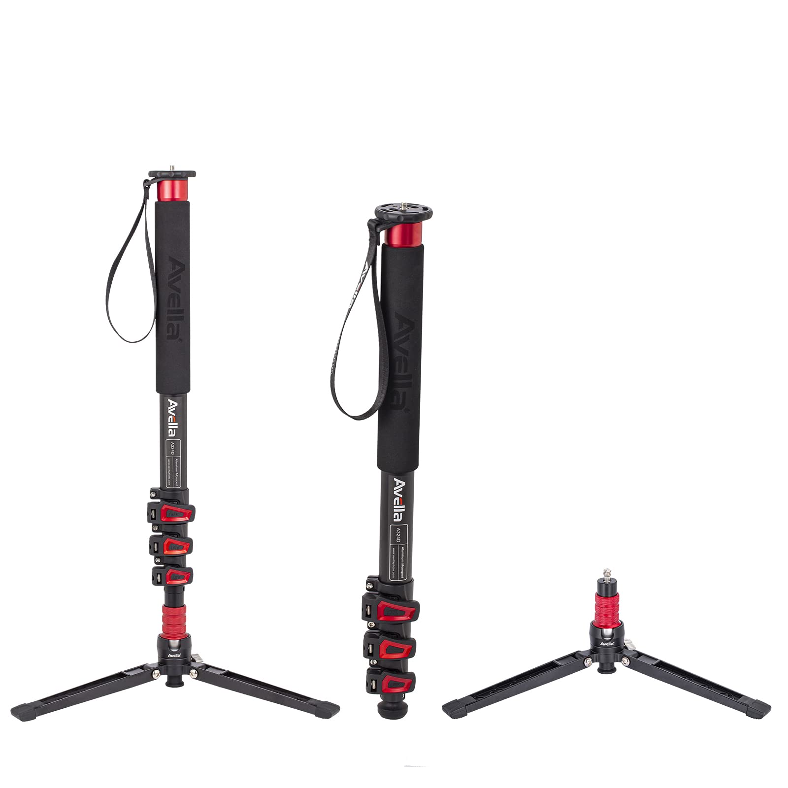 Avella A324D Aluminum 67 Inch Camera Monopod Professional Telescopic Video Monopods Base Tripod For Canon Nikon Sony Olympus Panasonic Dslr Camera Black