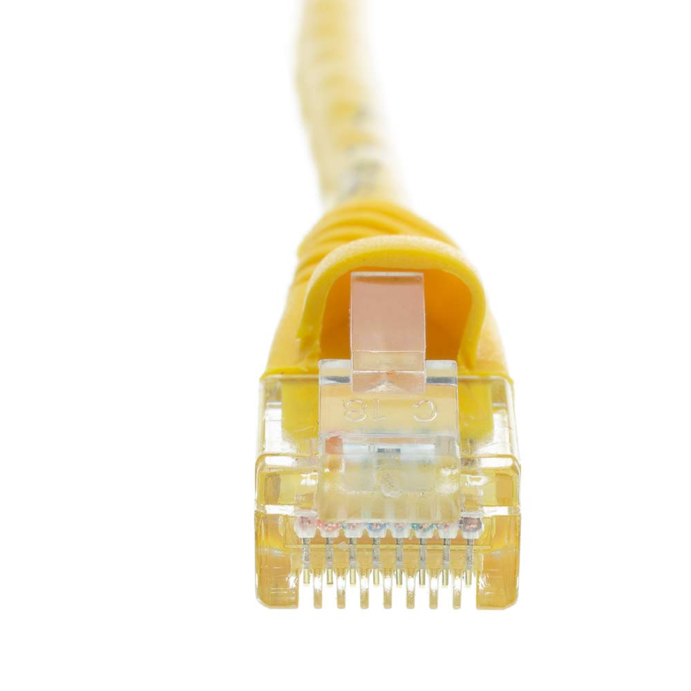 Cablewholesale 50 Foot Yellow Cat6A Ethernet Patch Cable, Snagless/Boot With Rj45 Connector, 500 Mhz, 24 Awg, Utp(Unshielded Twi