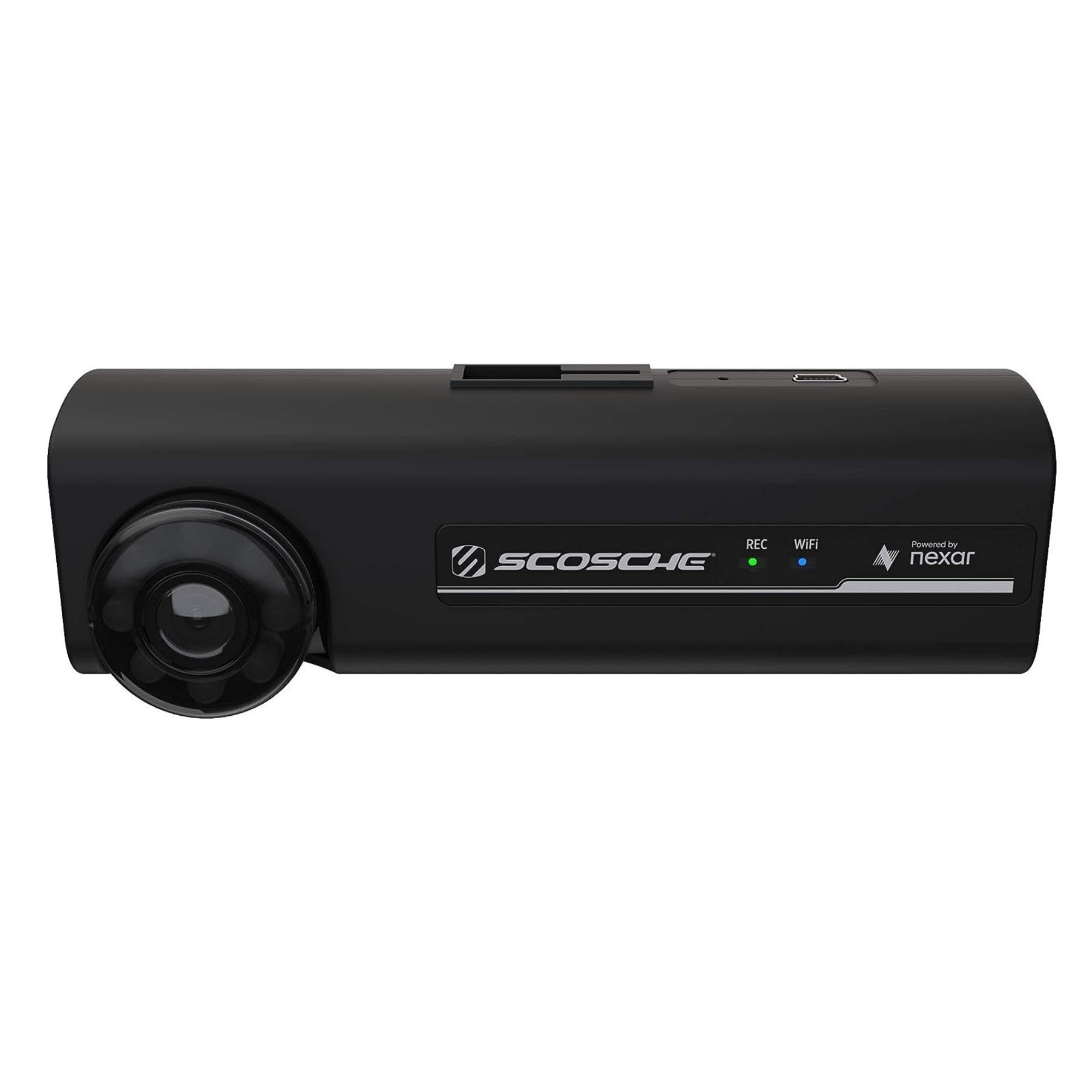 Scosche NEXC2128 XCES0 Full HD Two Way Smart Dash Cam Powered by Nexar with Suction Cup and 128GB Memory