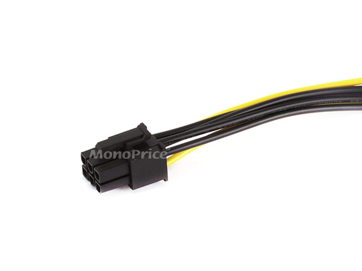 Monoprice Sata Cable   0.67 Feet   Black | Sata 15Pin To 6Pin Pci Express Card Power Cable
