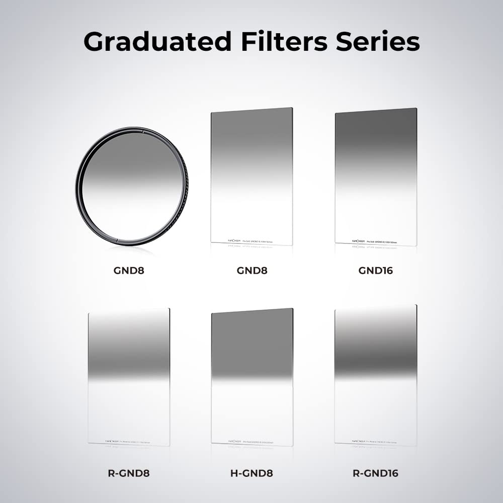 K&F Concept 82Mm Soft Gnd8 (3 Stop) Lens Filter Soft Graduated Neutral Density Filter With 28 Multi Layer Coatings For Camera Le