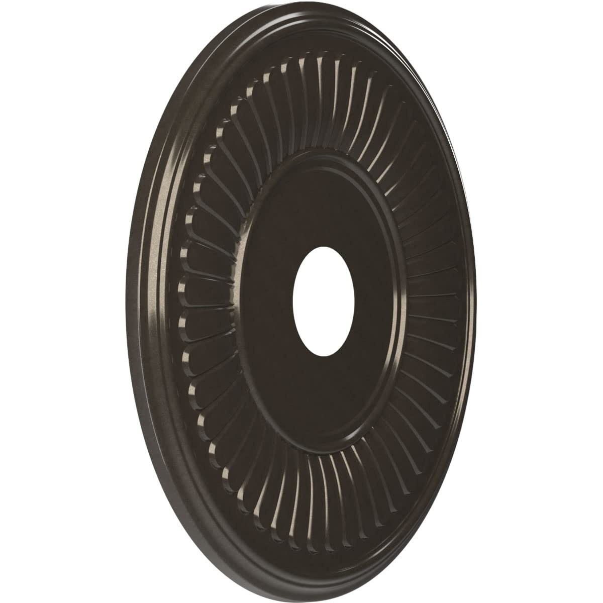 Ekena Millwork Cmp19Becch Berkshire Thermoformed Pvc Ceiling Medallion (Fits Canopies Up To 8 3/8), 19Od X 3 1/2Id X 1P, Metalli