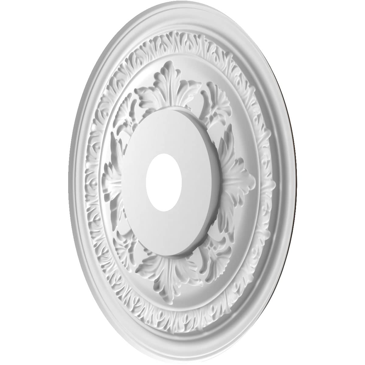 Ekena Millwork Cmp22Bacab Baltimore Thermoformed Pvc Ceiling Medallion (Fits Canopies Up To 7 3/4), 22Od X 3 1/2Id X 1P, Metalli