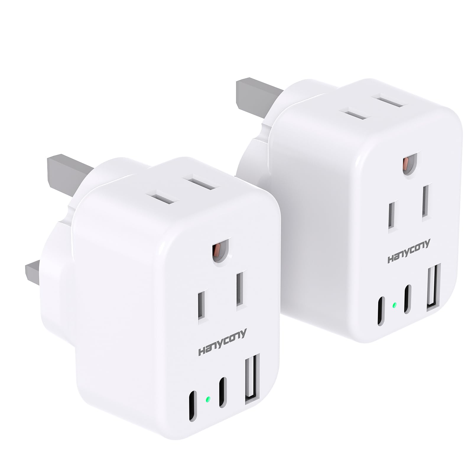 Uk Travel Plug Adapter, Us To Uk Type G Ireland Travel Adapter With 2 Outlets 3 Usb Ports(2 Usb C), Uk Power Adaptor For Usa To