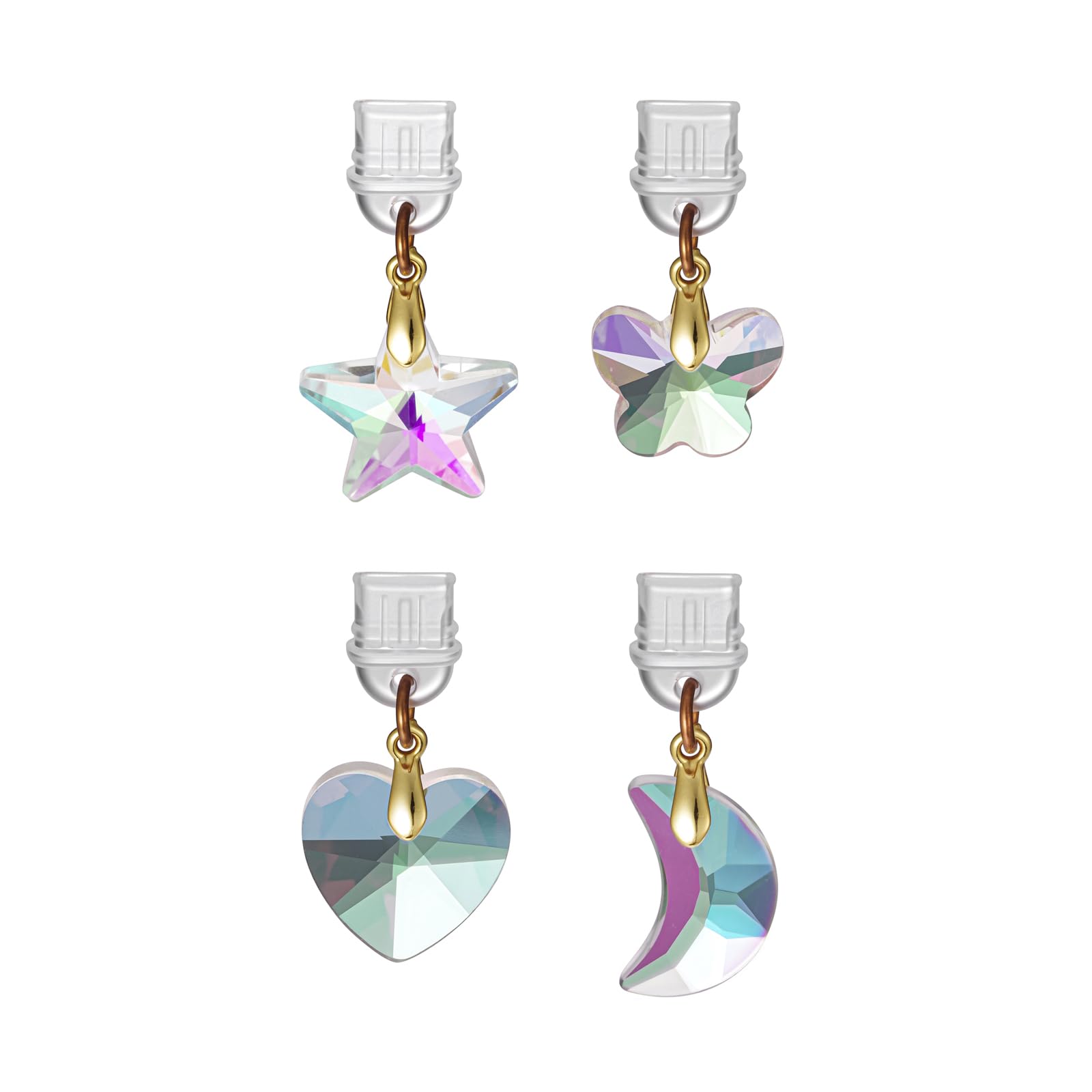Agromusk 4pcs Kindle Charm Cute Moon Star Heart Butterfly Sun Catcher Phone Type C Dust Plug Charm Accessories Compatible With K