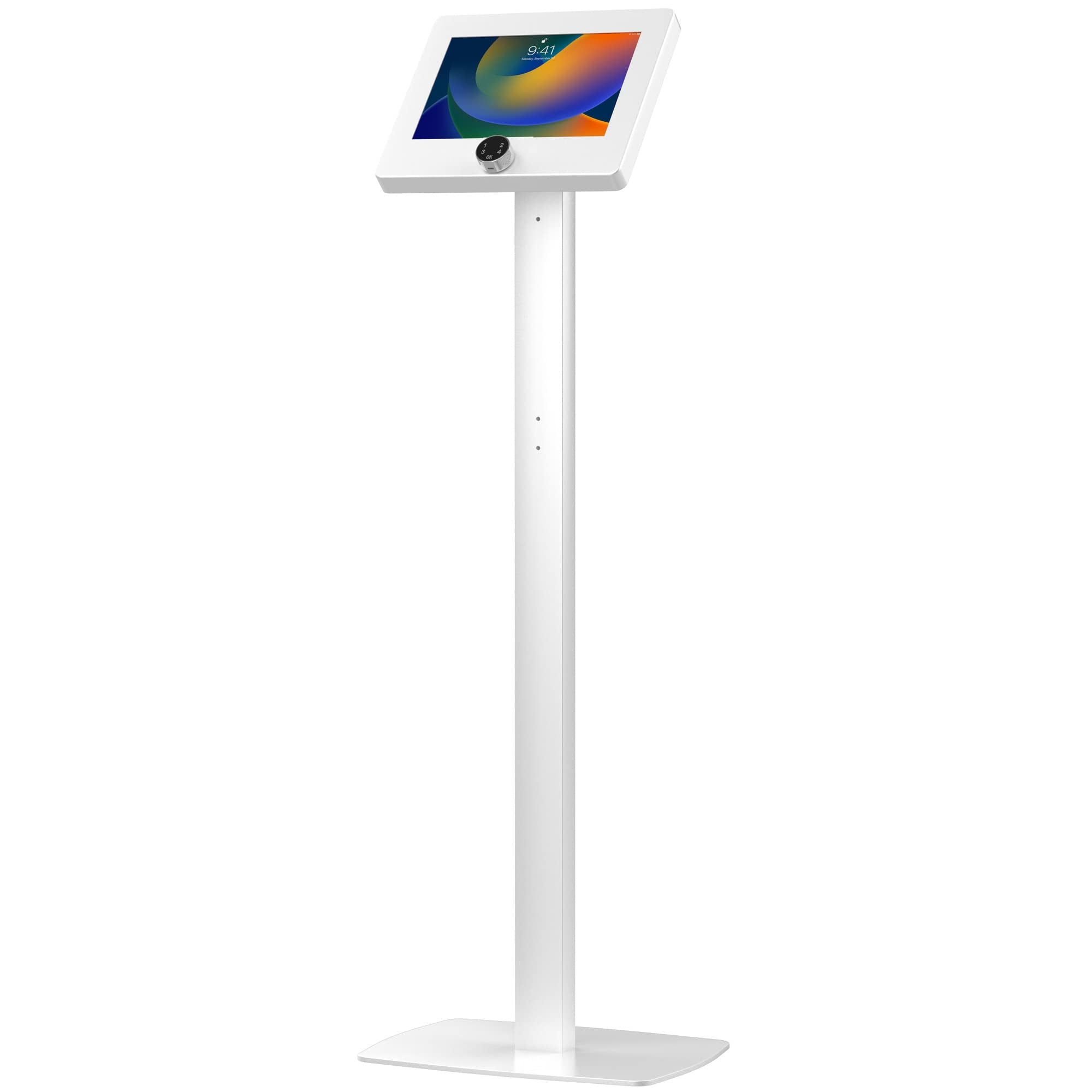 Thin Floor Stand - CTA Tall Standing 360 Degree Kiosk Display Tablet Holder - Secure Digital Lock - iPad Gen 7-10 & Most 7.9-11 