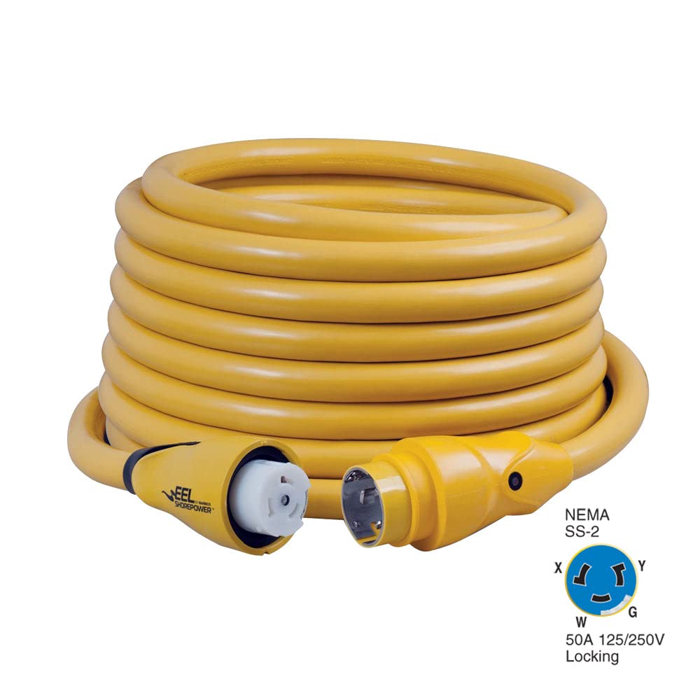Marinco Cs504 50 Eel 50A 125V/250V Shore Power Cordset   50'   Yellow
