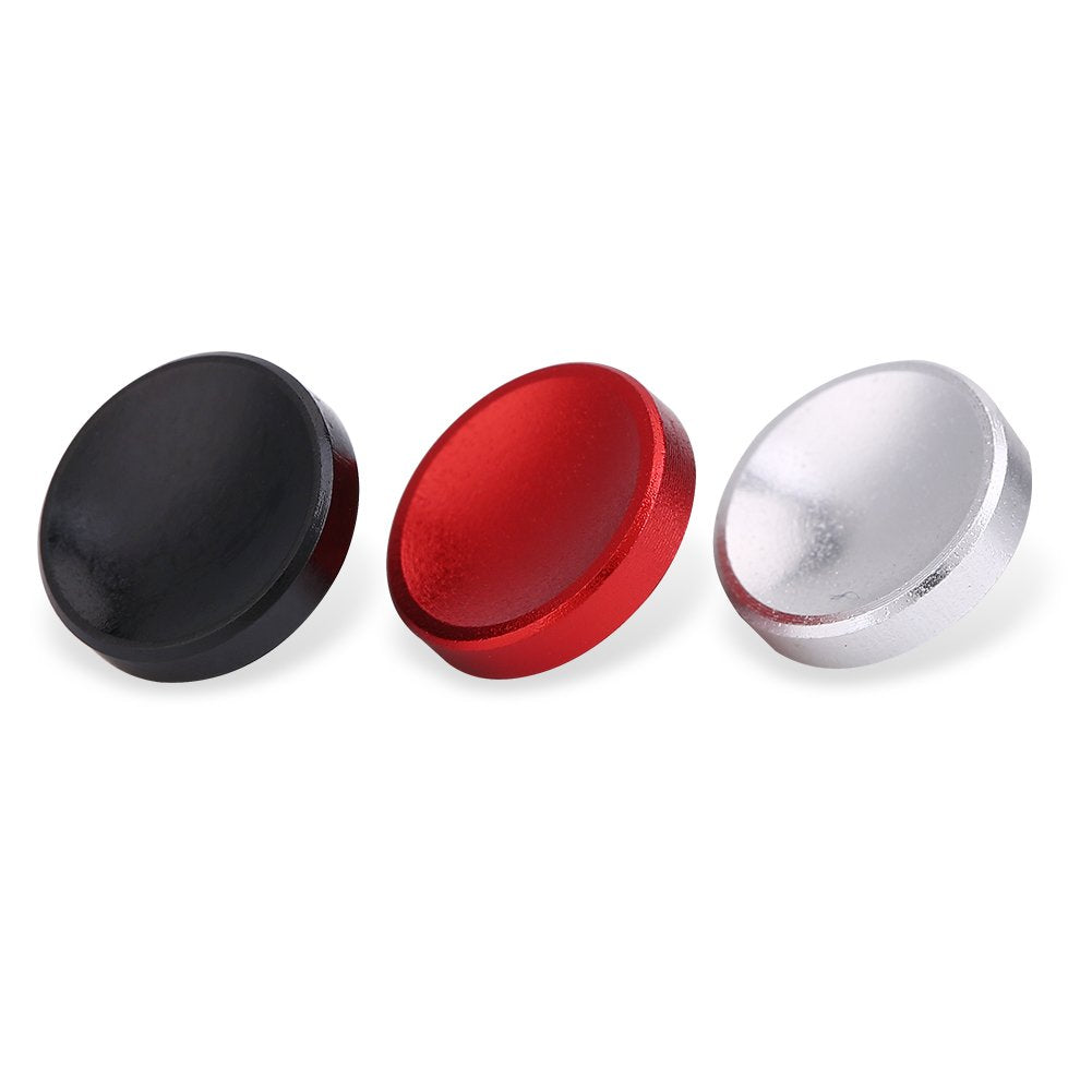 3Pcs Camera Button, Aluminium Alloy Shutter Button With Concave Surface, Fits For Cameras With Screw Hole On The Shutter Release Button (Red Black Silver)