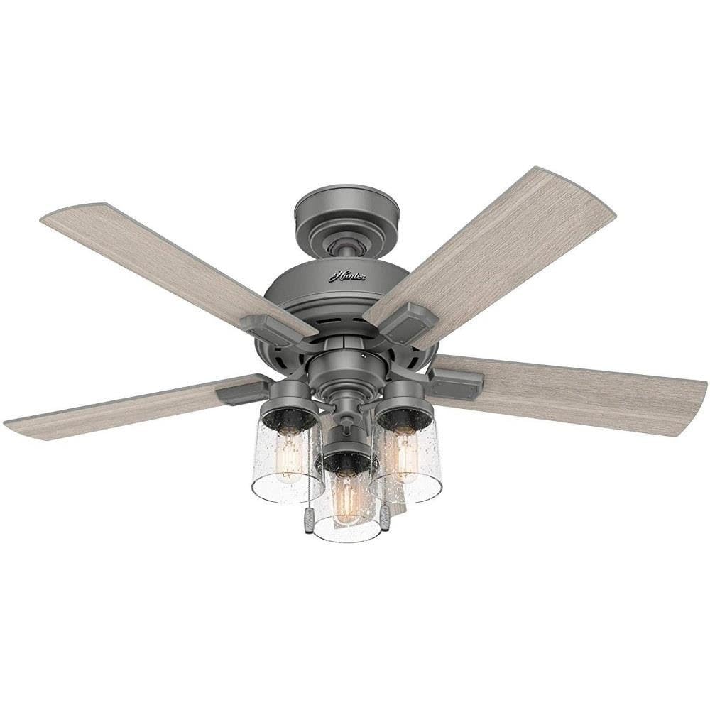 Hunter 44 inch Indoor Ceiling Fan with LED Lights - Ceiling Fan with Pull Chain, For Bedroom, Living Room, or Kitchen, Standard