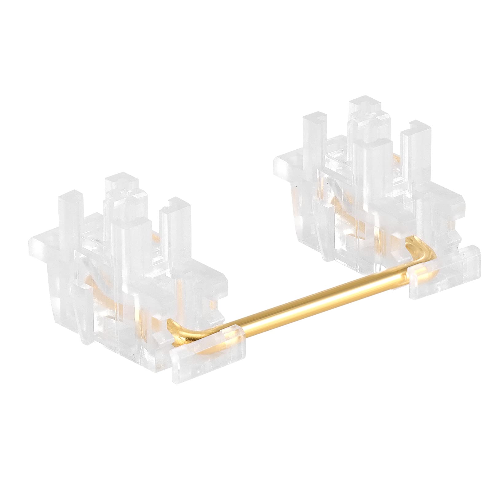 Zuggear Durock Transparent Clear Plate Mount Stabilizer With Gold Plated Wires Compatible With Cherry Mx Plate Stabilizers (Durock Clear Plate Stabs 80% Kit)