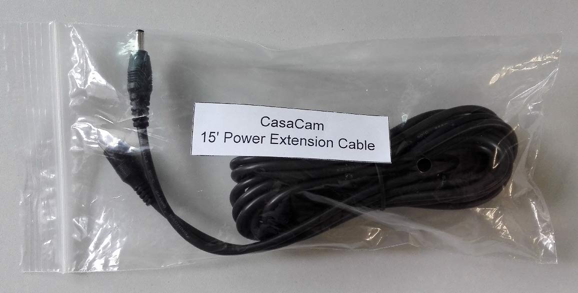 Casacam 15Ft Power Extension Cable For Casacam Outdoor Security Camera (Vs1002/Vs802/Vs2072/Vs2104/Vs5072/Vs5802/Vs5102A)