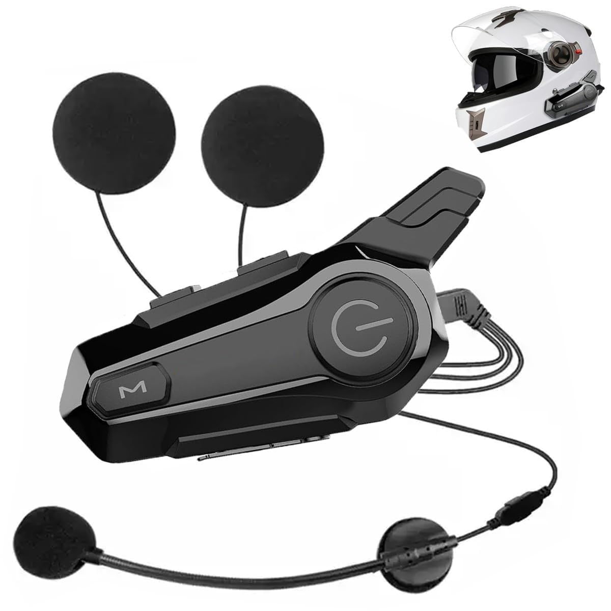 Zoduct Helmet Bluetooth Headset Intercom With Noise Cancellation Stereo Sound | Ip67 Waterproof | Connecting 2 Riders | Upto 100