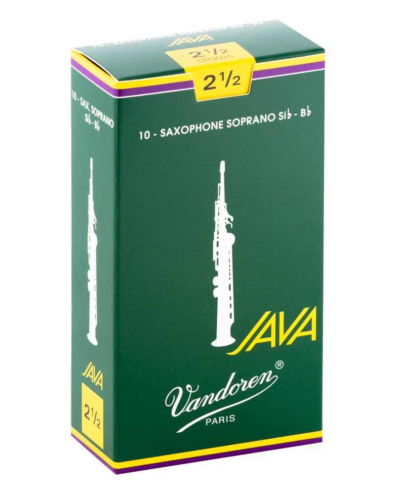 Vandoren Sr3025 Soprano Sax Java Reeds Strength 2.5; Box Of 10