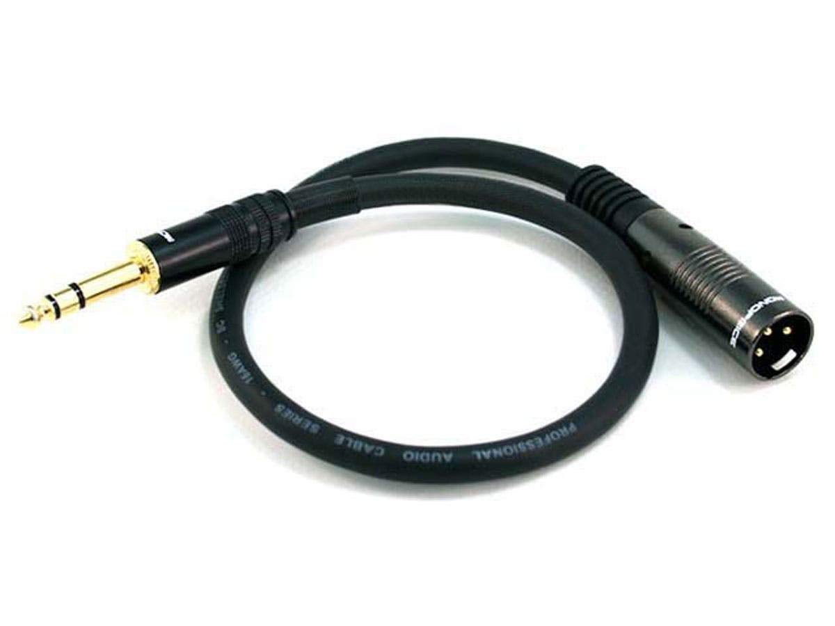 Monoprice 104759 1.5 Feet Premier Series Xlr Male To 1/4 Inch Trs Male 16Awg Cable Black