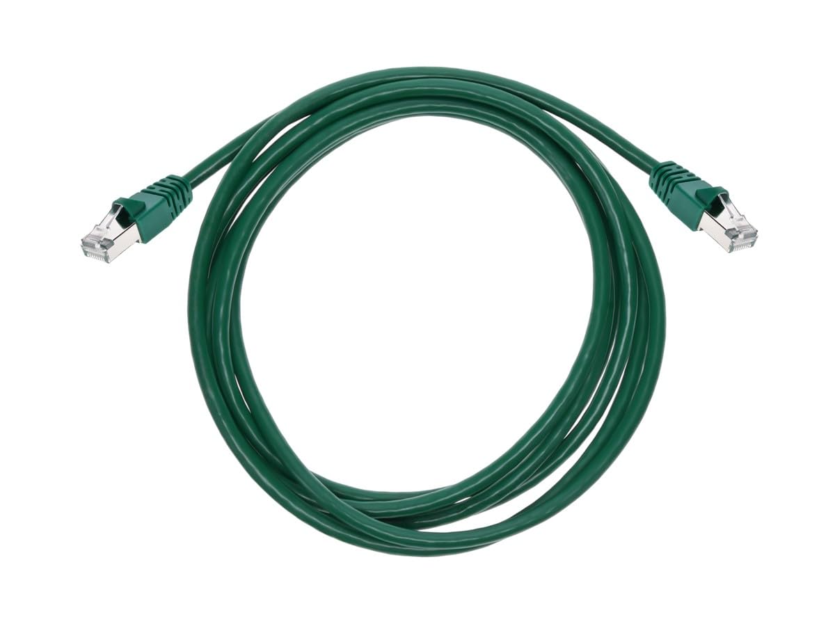 Monoprice Cat6A 10Ft Green Patch Cable Double Shielded (S/Ftp) 26Awg 10G Pure Bare Copper Snagless Rj45 Fullboot Series Ethernet