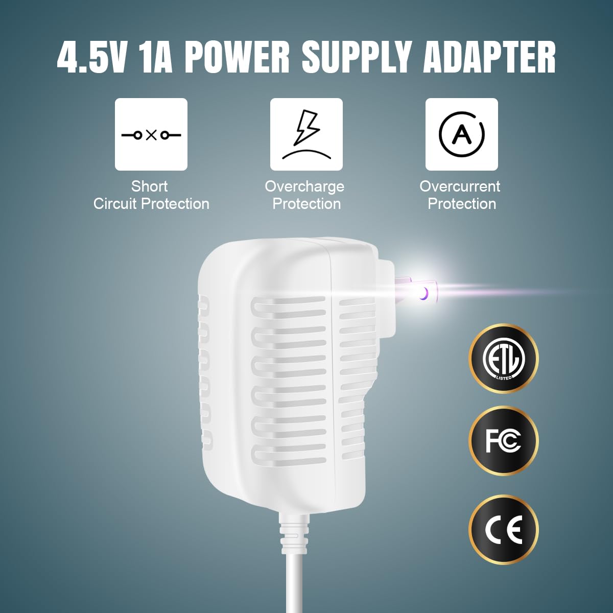 Lenink Ac Power Supply Adapter For 3 Aa Battery, Aa Battery Replacement Adapter For Led Light, Decorations (White)