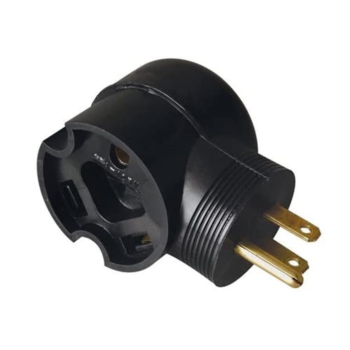 Road Power 95247508 15 to 30-Amp Right Angle RV Adapter; Black