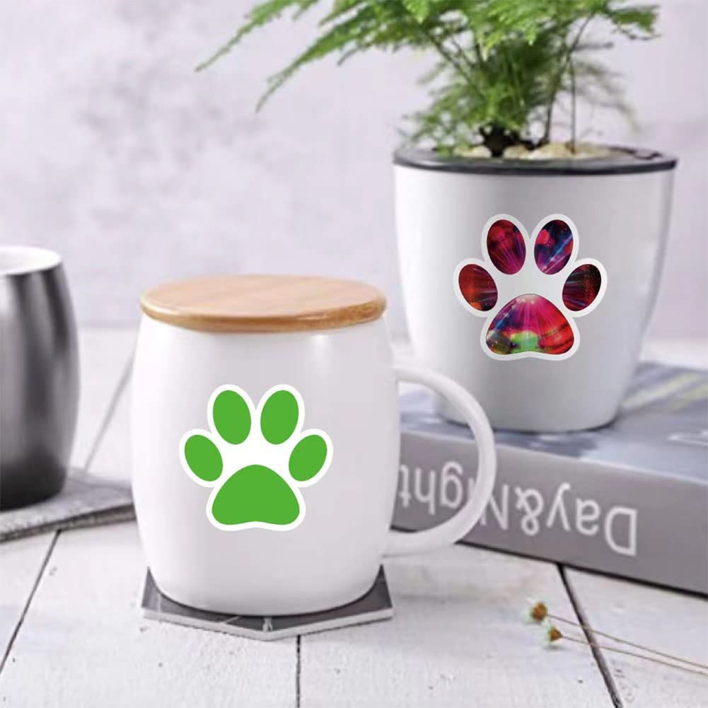 Dog Paw Print Stickers |60Pcs Pet Claw Print Waterproof Vinyl Decals For Water Bottles Laptop Luggage Cup Computer Mobile Phone