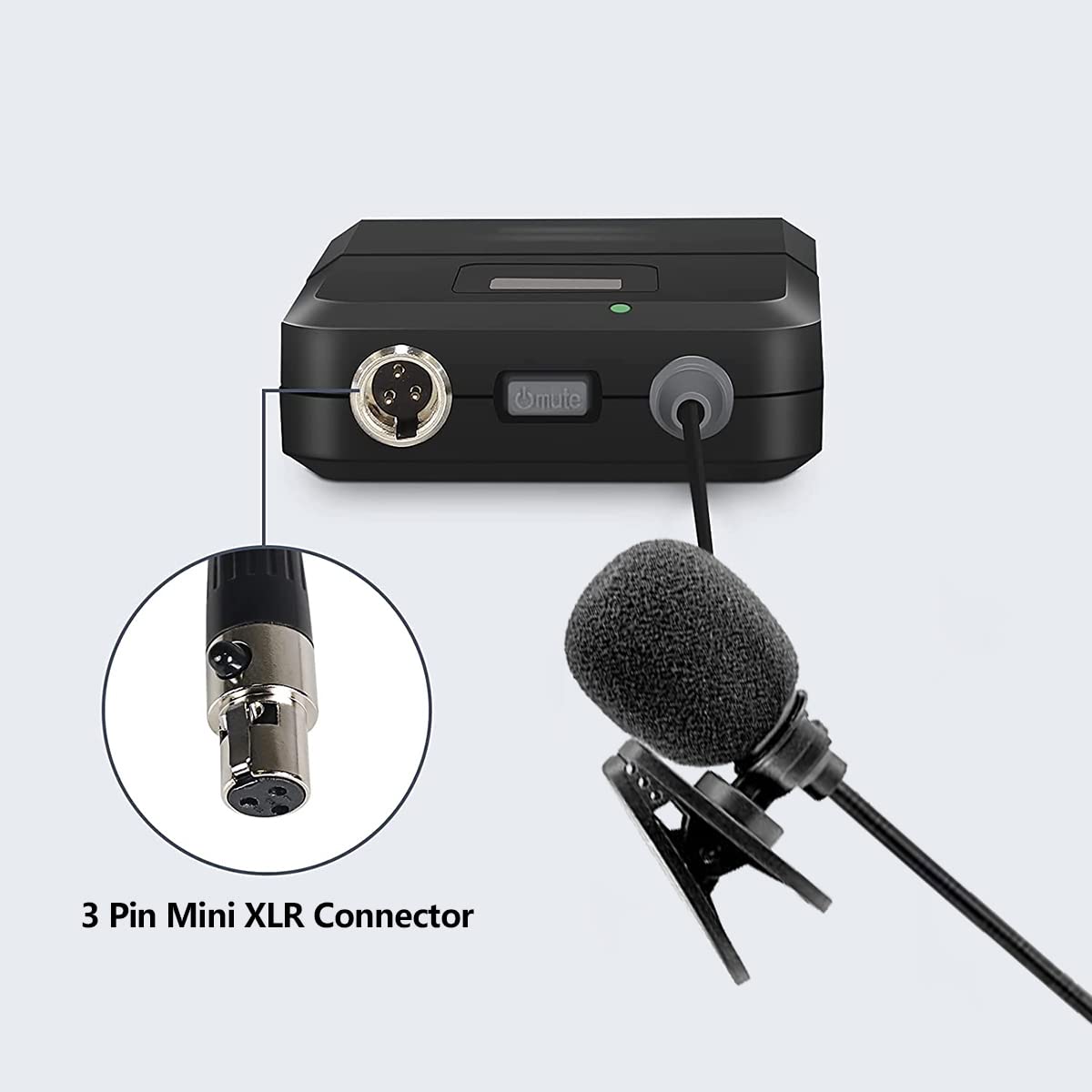 Todlinkoc Lavalier Lapel Microphone With Mini Xlr Jack, Hand Free Clip On Lapel Mic Compatible With Wireless Mic System Uhf Body