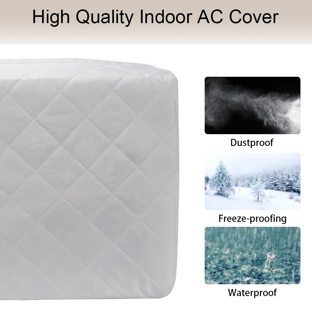 Bewave Indoor Air Conditioner Cover Window Ac Unit Cover With Drawstring Double Insulation For Inside(21''X15''X3.5'')