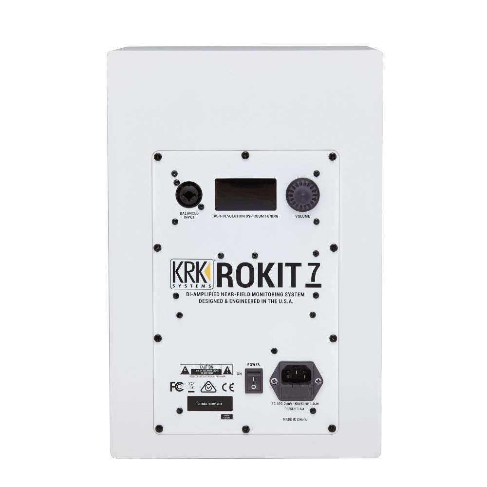 RiotSound KRK RP5 Rokit 5 G4 Powered Studio Monitors, 5" Bi-Amp, White, Model RP5G4WN - PAIR