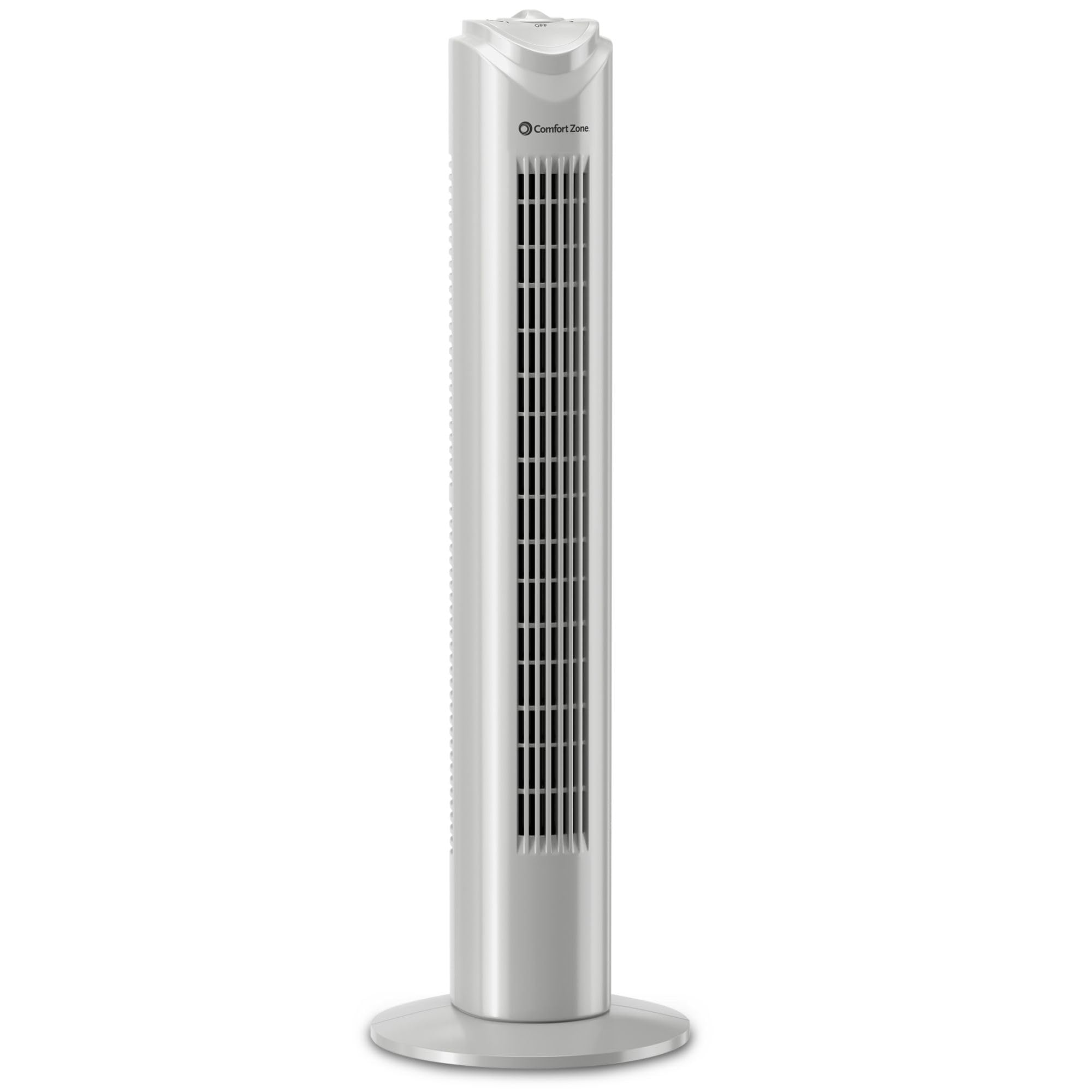 Comfort Zone 32-Inch Oscillating Tower Fan - Ultra-Slim Bladeless Design with 3 Speeds, 90 Wide Oscillation & Built-in Carry Han