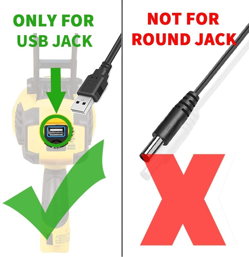 Replacement Charger Adapter Usb To Usb Charging Cable For Stanley Fatmax Spotlight, Stanley Sl10Leds, Sl10Ledsl, Tl450, Tl600, S