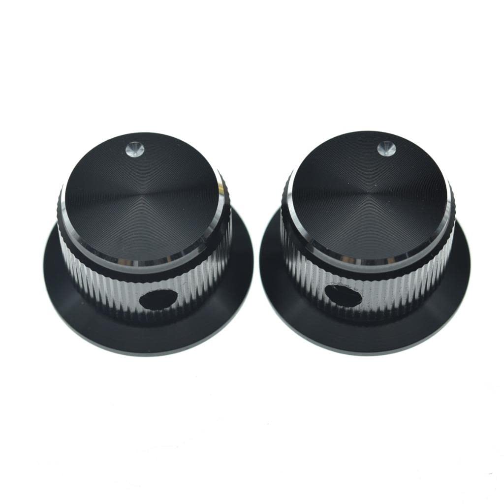 Kaish 3Pcs Aluminium Potentiometer Knobs 1/4 '' Universal Top Hat Knobs Bell Control Knob With Set Screw For Guitar/Bass/Amps/Pr