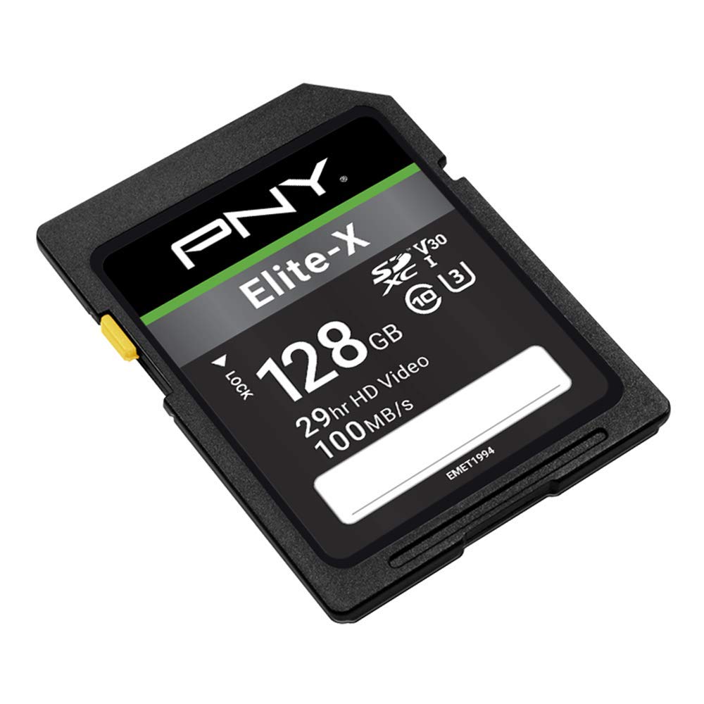 Pny 128Gb Elite X Class 10 U3 V30 Sdxc Flash Memory Card   100Mb/S, Class 10, U3, V30, 4K Uhd, Full Hd, Uhs I, Full Size Sd