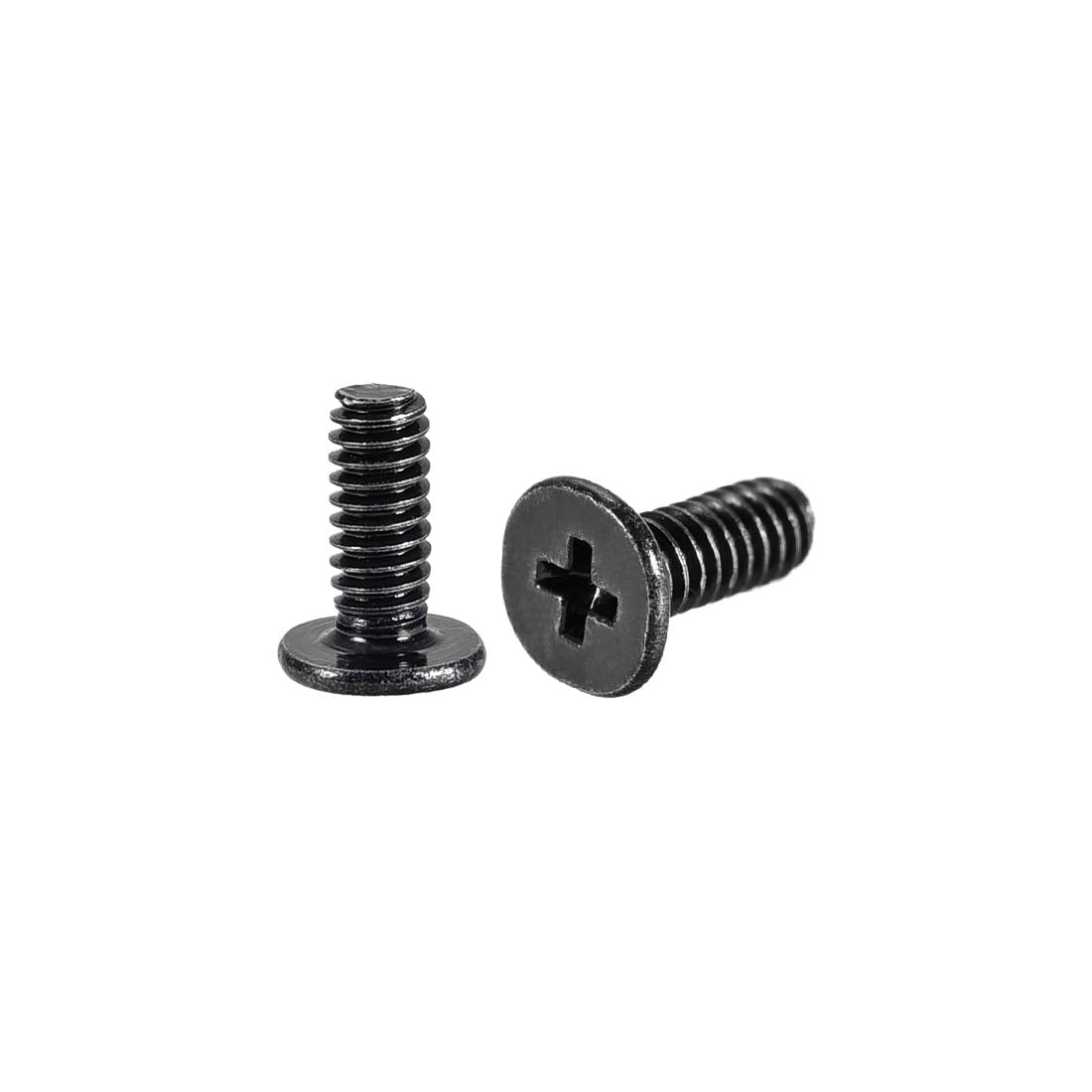 Uxcell M2X6Mm Phillips Screw Fastener Black 3.8Mm Dia Screw Head For Laptop Pc Tv Fan Switch 50Pcs