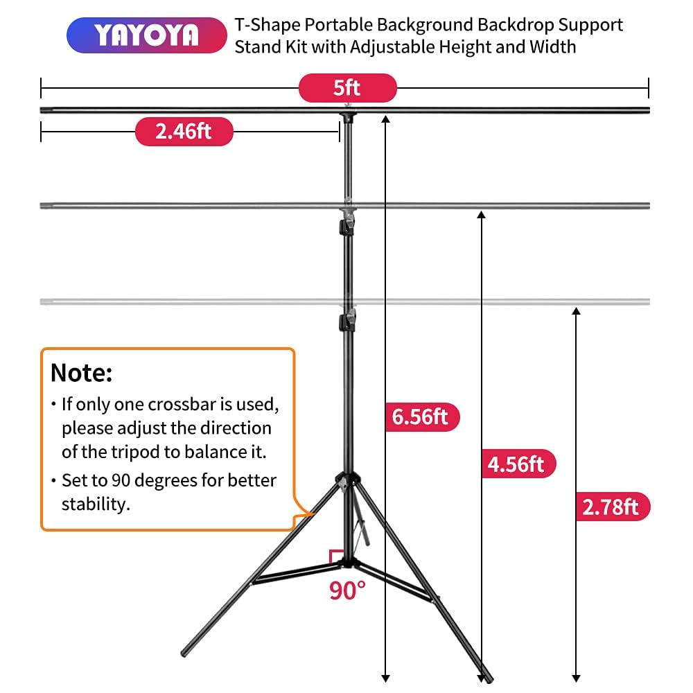 YAYOYA 5x6.5ft Blue Green Screen Backdrop with Stand - Portable Greenscreen for Streaming and Photography