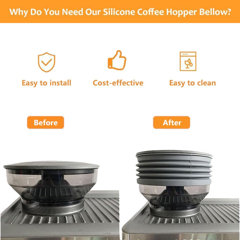 Silicone Bellow Compatible For Bre Vile Barista Express, Single Dose Hopper For Bre Vile 870/880, 2 In 1 Function Coffee Grinder