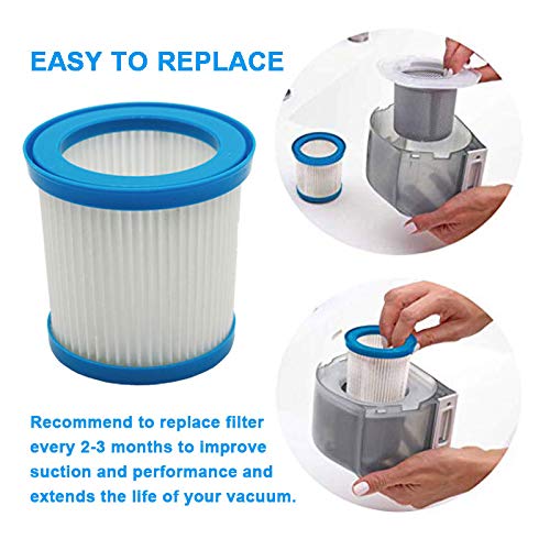 Lemige 6 Packs Vpf20 Replacement Filters For Black And Decker Smartech Pet 2 In 1 Stick Vacuum