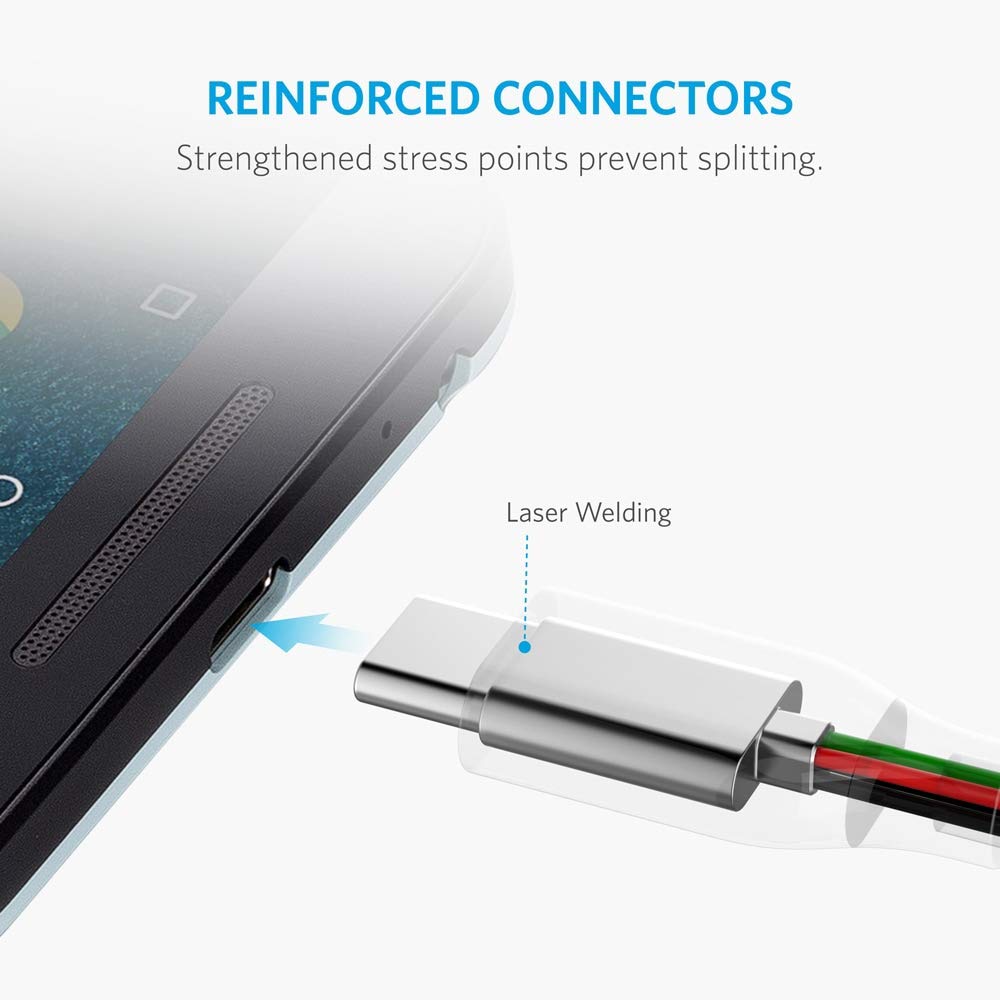 Usb Type C Cable, Anker Powerline+ Usb C To Usb 3.0 Cable (6Ft), High Durability, For Samsung Galaxy Note 8, S8, S8+, S9, S10, S