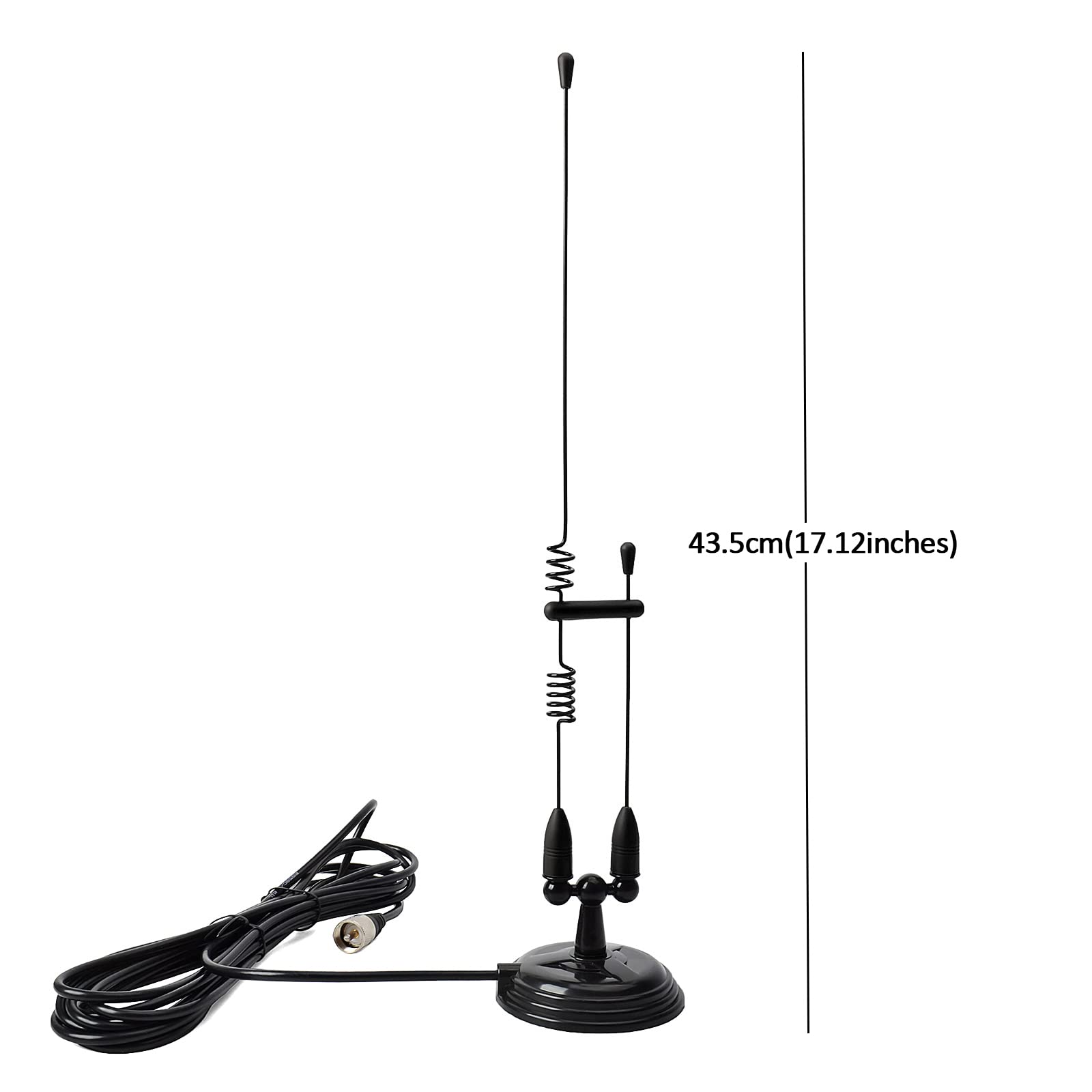 Hys Amateur Dual Band Vhf & Uhf Magnet Base Antenna For 2M/70Cm Motorola Mobile Ham Radios & Repeaters With 3.5Inchs Magnetic Mo