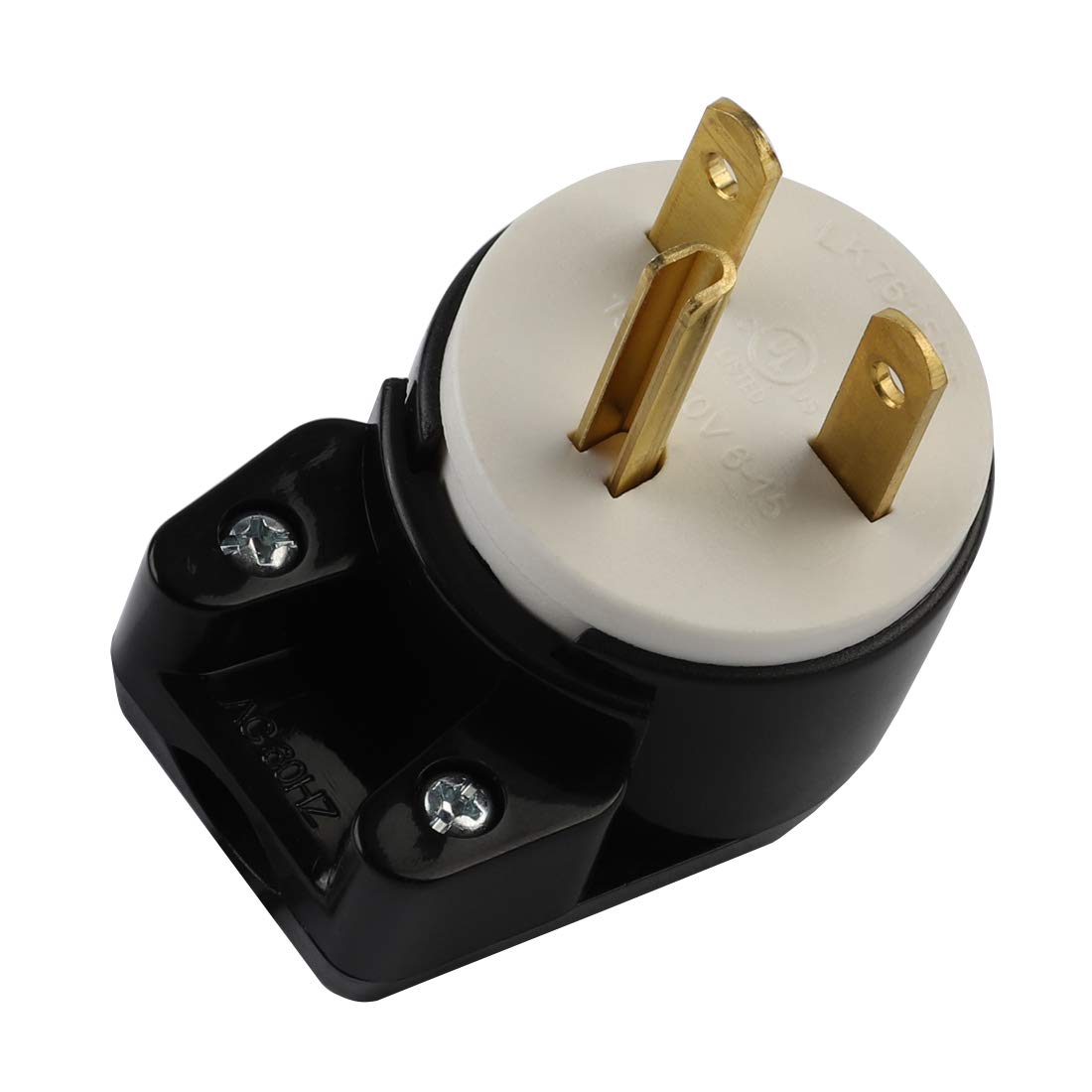 Usa 3 Prong Male Ac Plug, Right Angle Etl Nema 6 15P 3 Pole Diy Rewirable Plug, 15A 250V Usa 3Pin Ac Connector, 12 Direction Rot