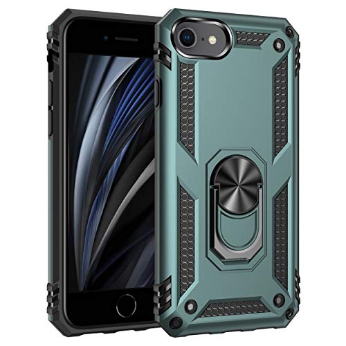 Korecase Designed For Iphone Se 3 (2022) Case,Iphone Se (2020) Case, Full Body Rugged With Built In Ring Kickstand Military Prot